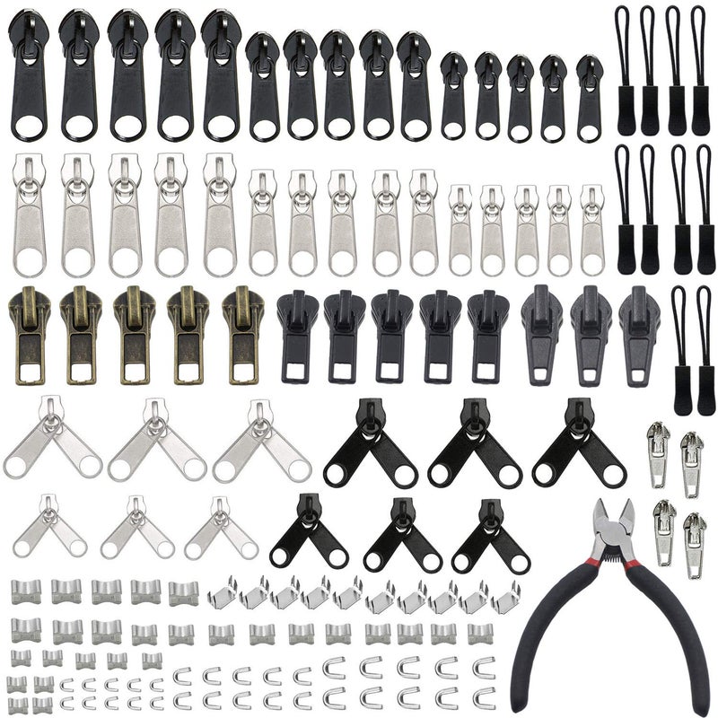YaHoGa 143 PCS Zipper Repair Kit Zipper Replacement with Install Plier for Bags, Jackets, Tents, Backpacks, Sleeping Bag - Image 1